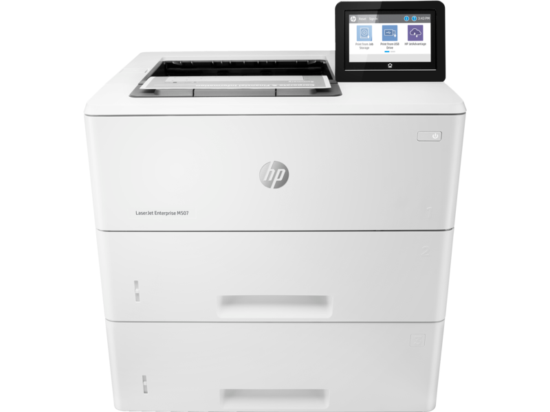 Принтер HP LaserJet Enterprise M507x Printer (A4) 1200 dpi, 43 ppm, 512MB, 1.2Ghz, tray 100+550+550 pages, Duplex, USB+Ethernet+WiFi Direct, Duty 150K pages