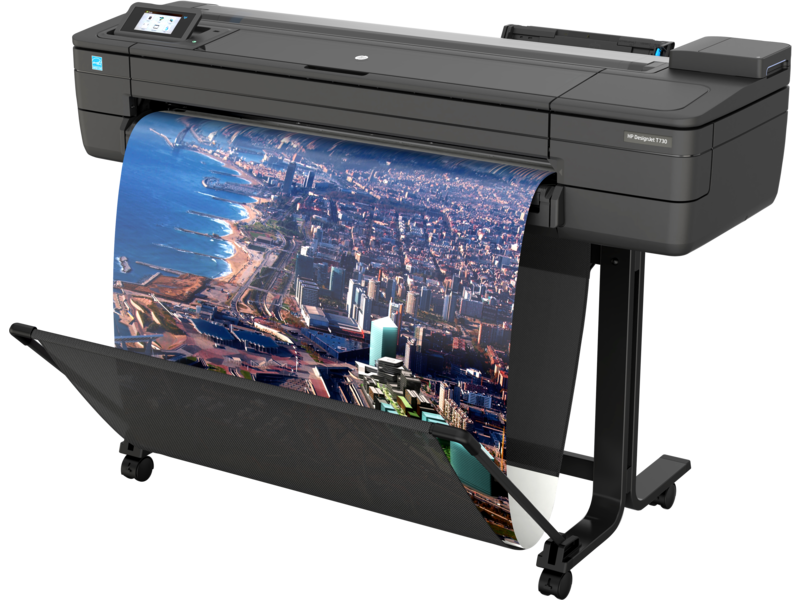 Плоттер HP DesignJet T730 36in Printer (A0/914 mm) 4 ink color, 2400x1200, 1Gb, 25sec/A1, sheet & roll feed, automatic cutter, Ethernet+WiFi, Stand